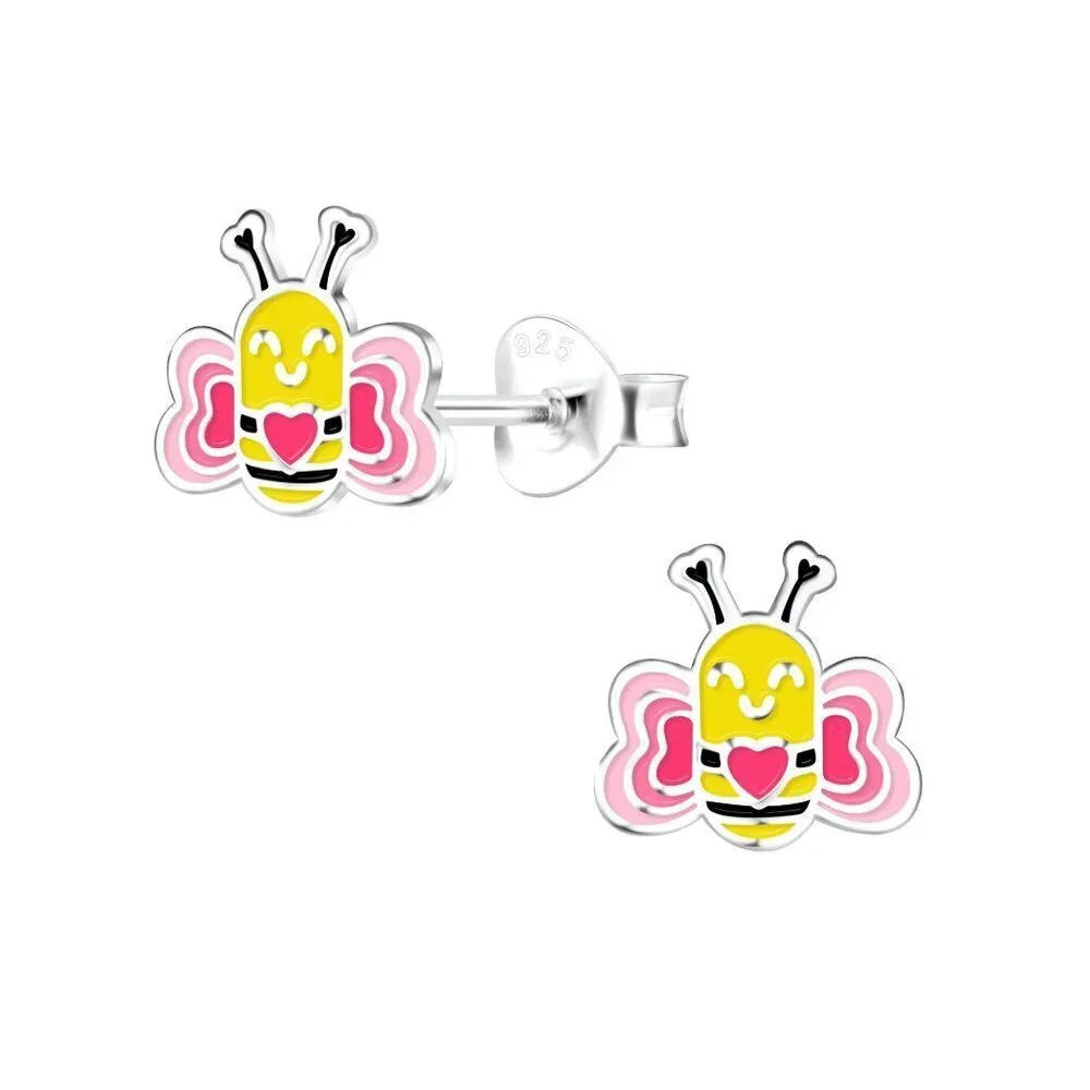 Silver Bee Stud Earrings